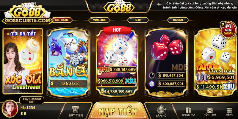 Tải Go88 - Cổng Game Cá Cược Trực Tuyến Hấp Dẫn Hiện Nay Các game cá cược hấp dẫn trong tải Go88